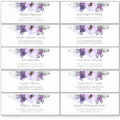 Eggplant Purple Flowers Guest Names Address Labels (Vorderseite)