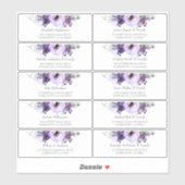 Eggplant Purple Flowers Guest Names Address Labels (Blatt)