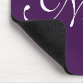 Eggplant Purple Monogram Name Mousepad (Ecke)