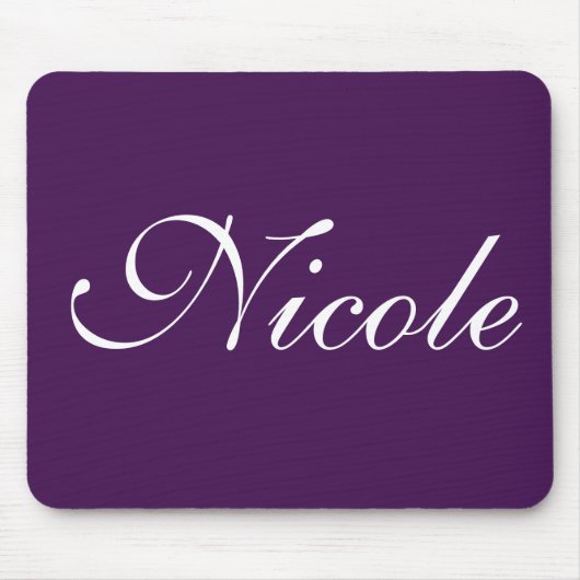Eggplant Purple Monogram Name Mousepad (Vorne)