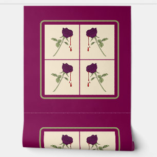 Eggplant Rose Wallpaper Tapete