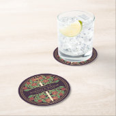 Eggplant Royal Medieval Gold Sword Wedding Runder Pappuntersetzer (Vor Ort)