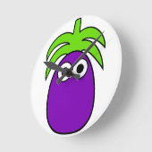 Eggplant Runde Wanduhr (Winkel)