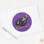 Eggplant Runder Aufkleber (Umschlag)