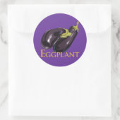 Eggplant Runder Aufkleber (Tasche)