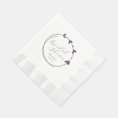 Eggplant Simple Heart Wreath Brautparty Serviette (Ecke)
