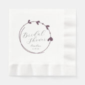 Eggplant Simple Heart Wreath Brautparty Serviette (Vorderseite)