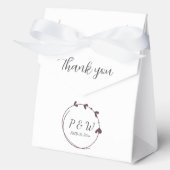 Eggplant Simple Heart Wreath Monogram Wedding Geschenkschachtel (Vorderseite)