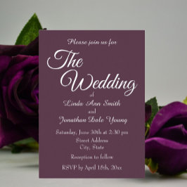 Eggplant Simple Style Wedding Folieneinladung