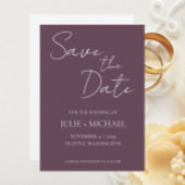 Eggplant Simple Style Wedding Save The Date