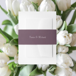 Eggplant Simple Stylized Name Wedding Einladungsbanderole