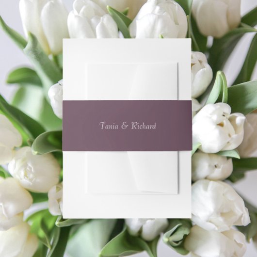 Eggplant Simple Stylized Name Wedding Einladungsbanderole