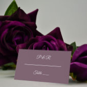 Eggplant Simple Stylized Script Wedding Platzkarte