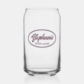 Eggplant Stilisierter Name Hochzeit Bridesmaid Gla Dosenglas (Vorderseite)