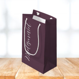 Eggplant Stylisierte Script Wedding Bridesmaid Kleine Geschenktüte