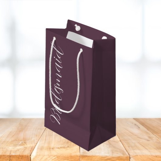 Eggplant Stylisierte Script Wedding Bridesmaid Kleine Geschenktüte