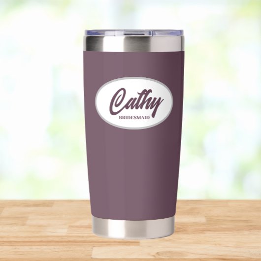 Eggplant Stylized Wedding Bridesmaid Thermobecher