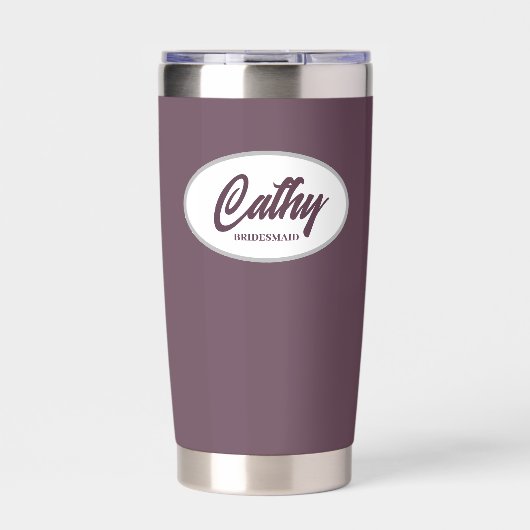 Eggplant Stylized Wedding Bridesmaid Thermobecher (Vorderseite)