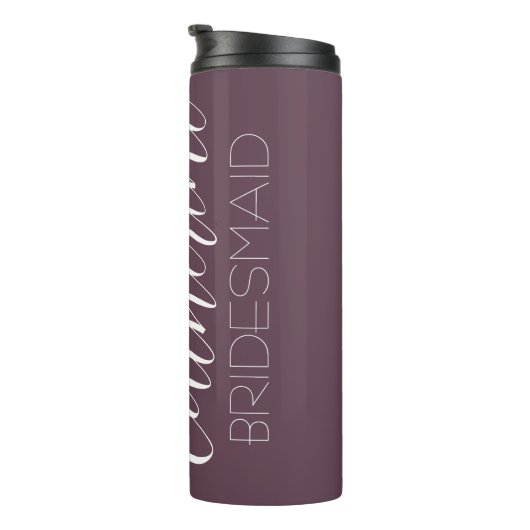 Eggplant Stylized Wedding Bridesmaid Thermosbecher (Nach rechts gedreht)