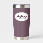 Eggplant Stylized Wedding Trauzeuge Thermobecher (Vorderseite)