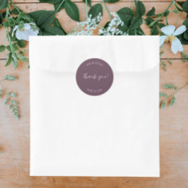 Eggplant Stylized Wedding Vielen Dank Runder Aufkleber