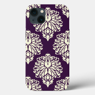 Eggplant Südliche Hütte Damask iPhone 13 Hülle