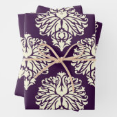 Eggplant Südliche Hütte Damask Geschenkpapier Set (Beispiel)