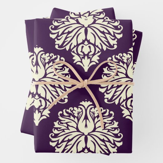 Eggplant Südliche Hütte Damask Geschenkpapier Set (Beispiel)