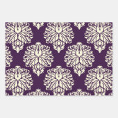 Eggplant Südliche Hütte Damask Geschenkpapier Set (Vorderseite)