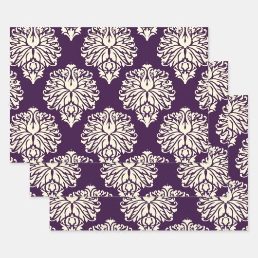 Eggplant Südliche Hütte Damask Geschenkpapier Set (Set)