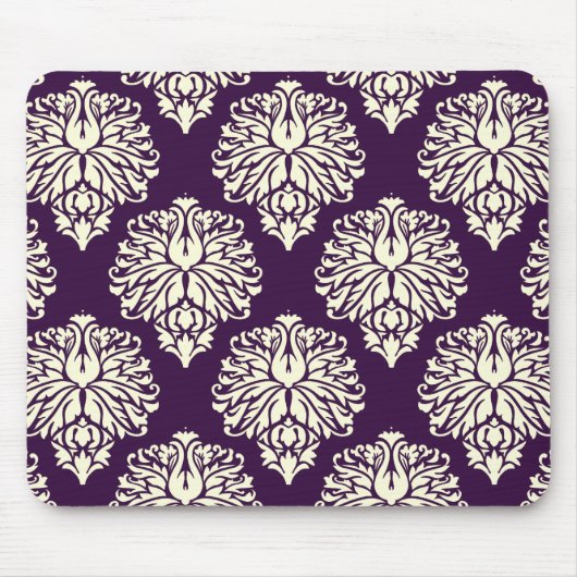Eggplant Südliche Hütte Damask Mousepad (Vorne)