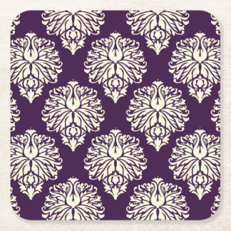 Eggplant Südliche Hütte Damask Rechteckiger Pappuntersetzer