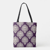 Eggplant Südliche Hütte Damask Toag Tasche (Rückseite)