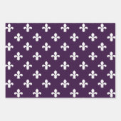 Eggplant Südliche Hütte Fleur de Lys Geschenkpapier Set (Vorderseite 2)