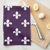 Eggplant Südliche Hütte Fleur de Lys Küchentuch (Viertel Falte)
