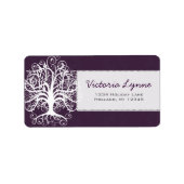 Eggplant Swirl Tree Return Address Label Adressaufkleber (Vorne)