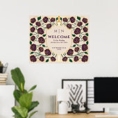 Eggplant Sword Shield Fantasy Wedding Begrüßungsze Poster (Heimbüro)