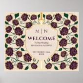 Eggplant Sword Shield Fantasy Wedding Begrüßungsze Poster (Vorne)