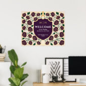 Eggplant Sword Shield Fantasy Wedding Begrüßungsze Poster (Heimbüro)