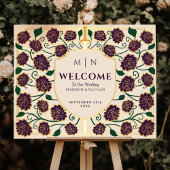 Eggplant Sword Shield Fantasy Wedding Begrüßungsze Poster