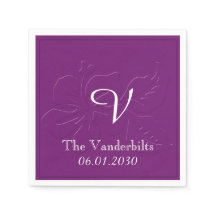 Eggplant Tone auf Tone Monogram Wedding