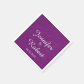 Eggplant Tone auf Tone Wedding Napkin Serviette (Ecke)
