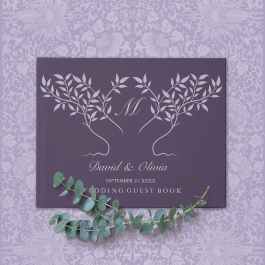 Eggplant Tree of Life Wedding Gästebuch