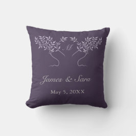 Eggplant Tree of Life Wedding Momento Kissen