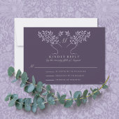 Eggplant Tree of Life Wedding RSVP Karte