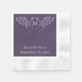Eggplant Tree of Life Wedding Serviette (Vorderseite)