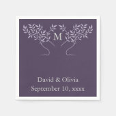 Eggplant Tree of Life Wedding Serviette (Vorderseite)
