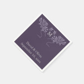 Eggplant Tree of Life Wedding Serviette (Ecke)
