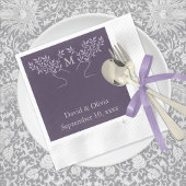 Eggplant Tree of Life Wedding Serviette