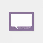 Eggplant und White Talk Blase Personalisierter Nam Post-it Klebezettel (Vorderseite)